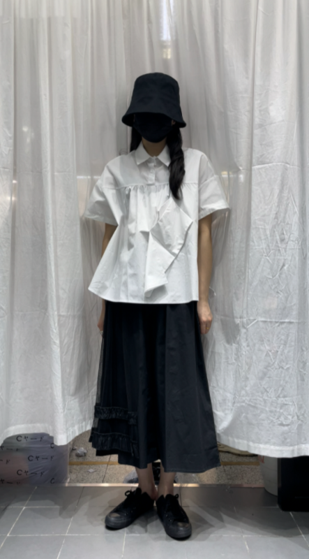 New in early summer! [size] mesh stitched ear hem pants 3268\lsw