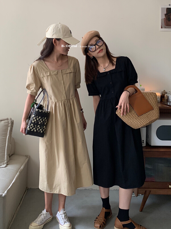 [B plus] French casual wash cotton dress 22-9508-2\hbx