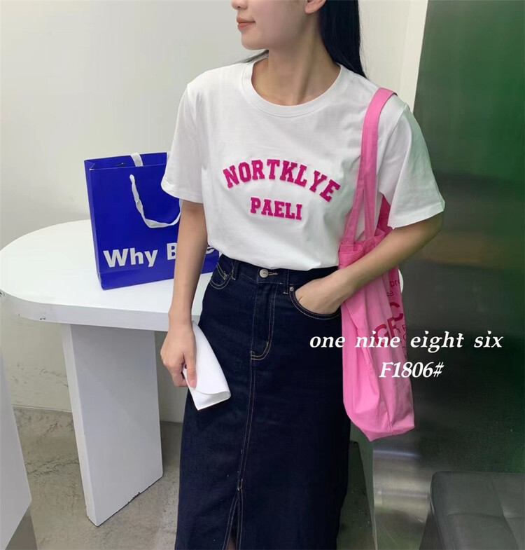 [1986] letter fashion versatile short sleeve T-shirt 1806\xyy