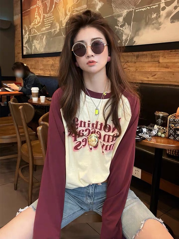 [seven 7] Korean sweet color contrast letter printed sunscreen shirt 8241\wtt