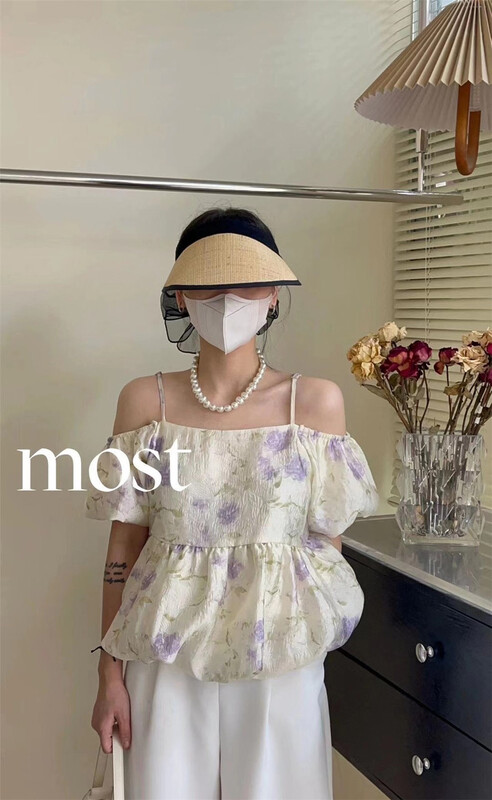 [most] French gentle off shoulder shirt 97176\zjy