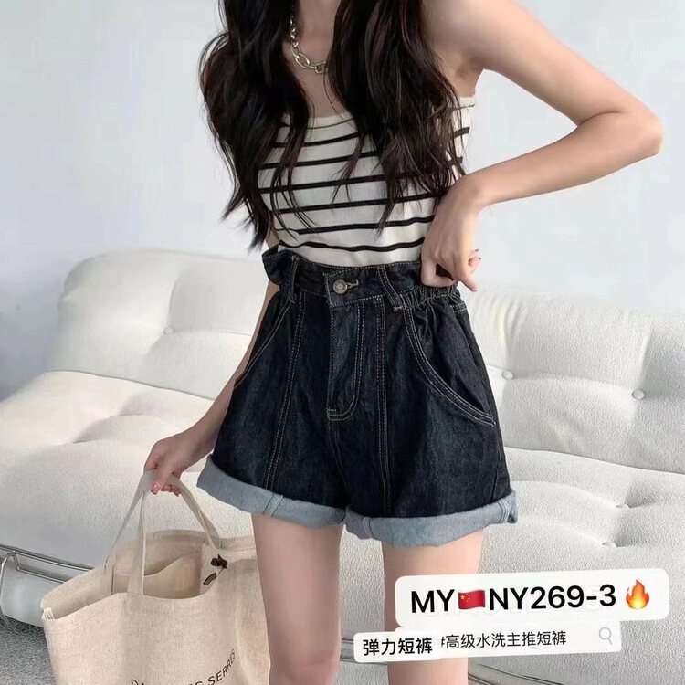 [x2 square] fashionable Korean versatile denim shorts (with belt) (only pants) 269\ll