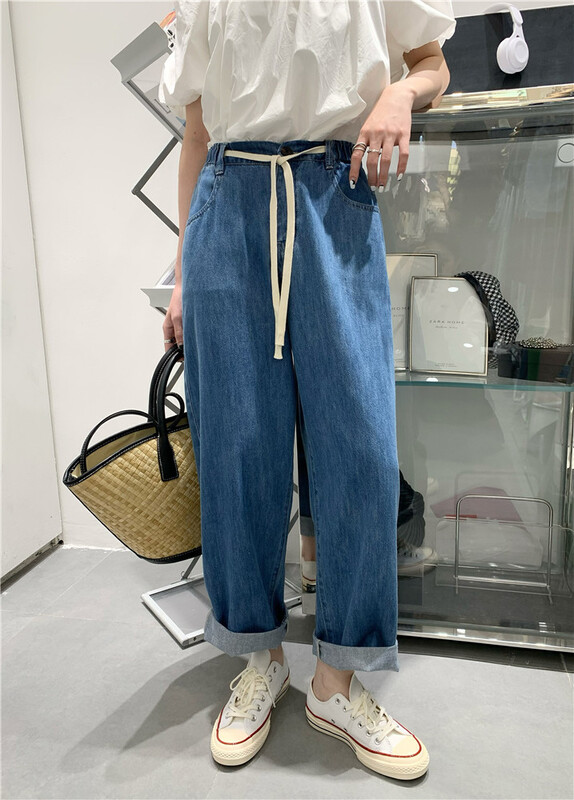 [t-platform] loose and versatile drawstring jeans 8530\cqw