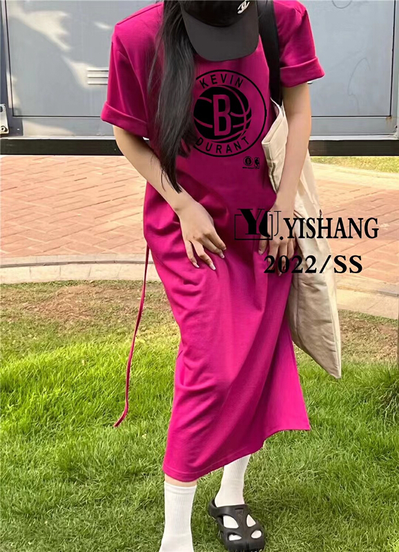 [Yishang & Yiyou] round neck letter printed fashion dress 6352\lsw