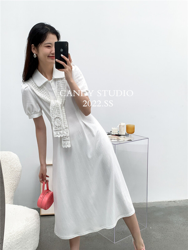 [candy] long polo collar waist dress (detachable with cape) ys4-3363\zjy