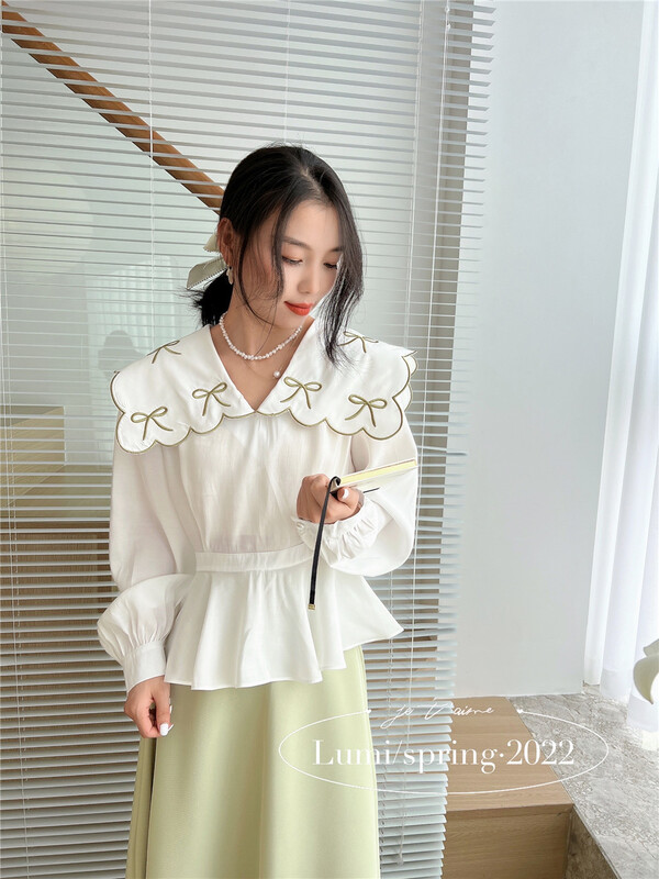 New year in early spring! [Lumi] fashionable and versatile embroidered shirt 82250\ll