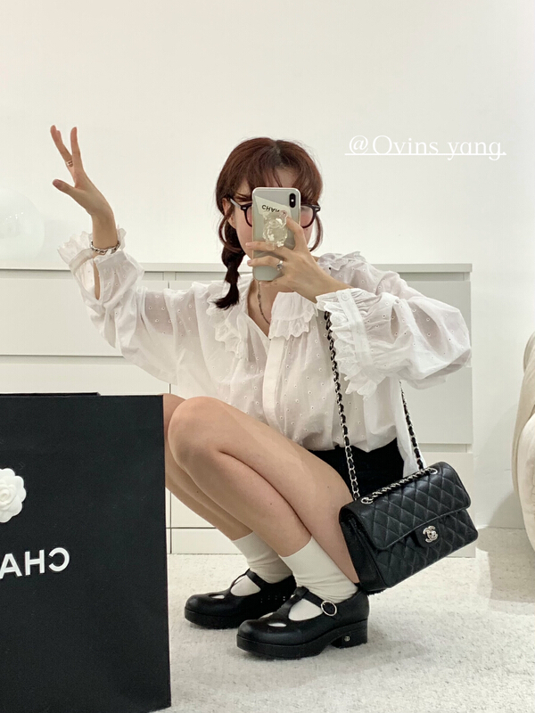 [ovinsyang] Jacquard lace shirt shirt 8762