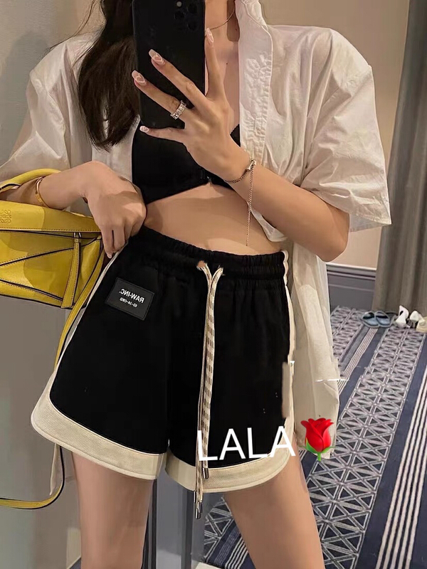 [Lala] elastic waist contrast drawcord label casual shorts 3082\wtt