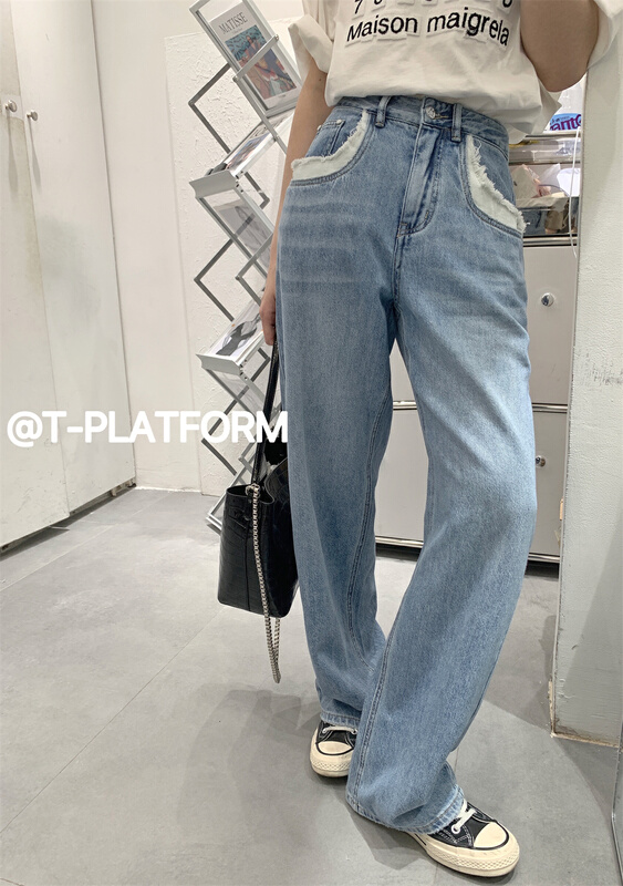 In early summer! [t-platform] Korean simple personalized jeans 8279\zxx