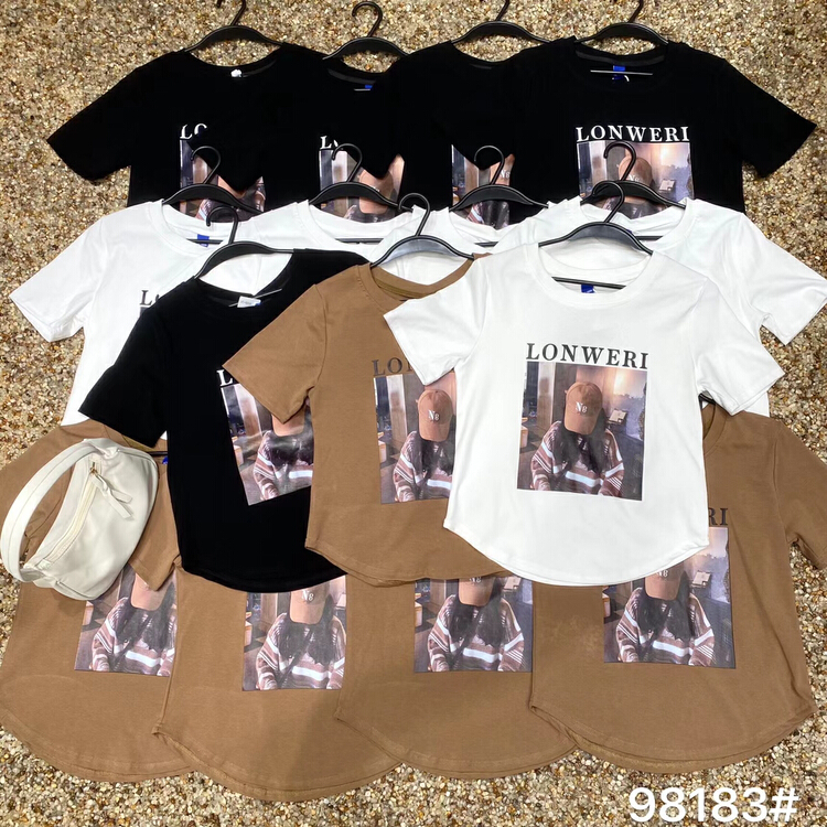 [ycnana] Korean casual printed lettered short sleeve T-shirt 98183\lsw
