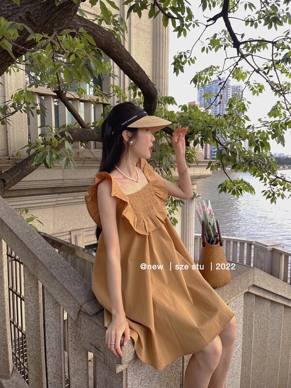 [Sze] French retro summer dress dress 90559