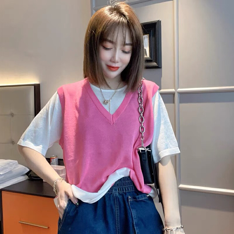 [f · P] fake two niche fashion knitwear a493\hbx