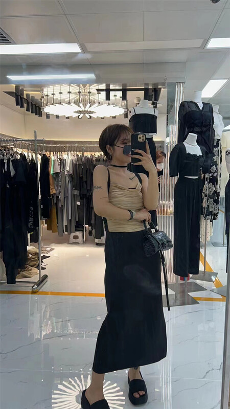 [semi vegetarian] long suspender tight pleated Spice Girl Dress u576\zjy