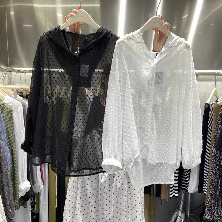 [akxk] hooded three-dimensional loose sunscreen shirt 4699\l