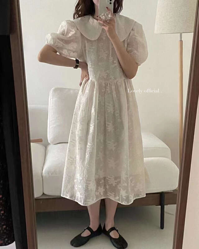 【 love 】 Korean temperament age reduced baby collar embroidered dress s1390\hbx