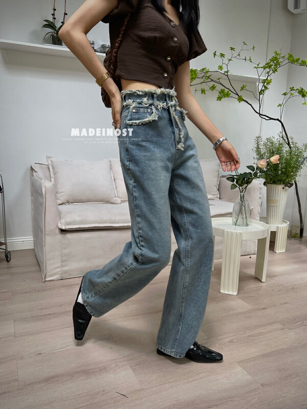 [OSHA madeinost] small fragrance Vintage Jeans and wide leg pants 86507