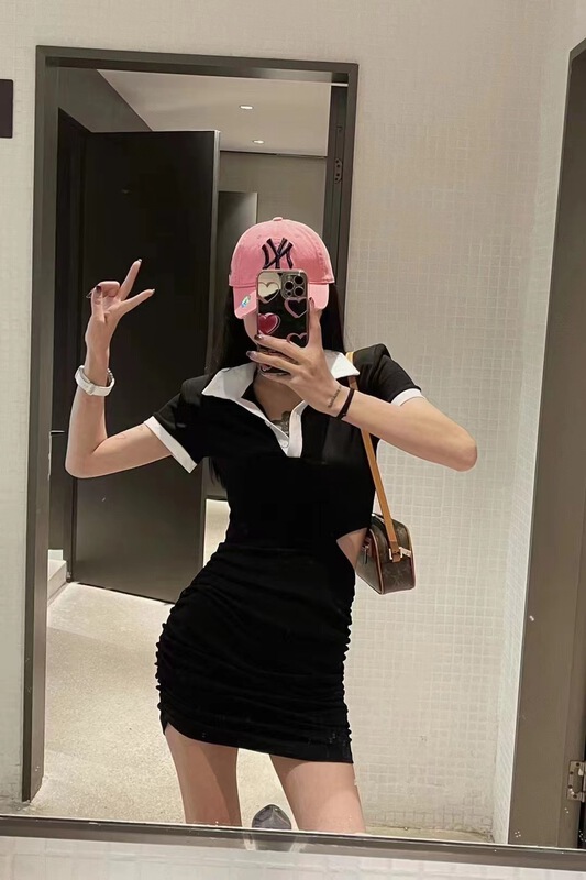 [13c.studio] slim fitting waist revealing Spice Girl slim dress 8569\pcz