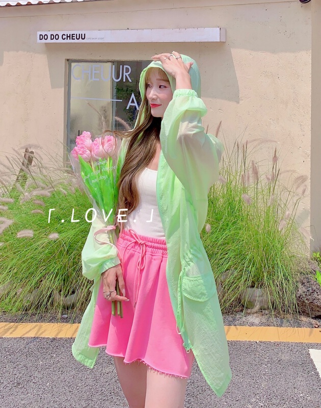[love] solid color loose hooded casual sunscreen shirt a9092\wtt
