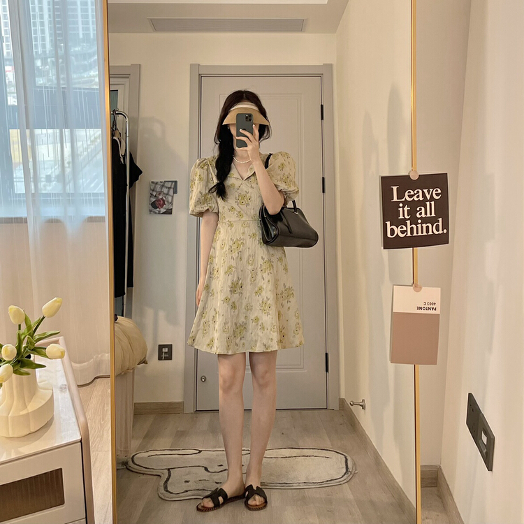 [Zoe Zoe] Korean printed sweet waist dress c986\zjy