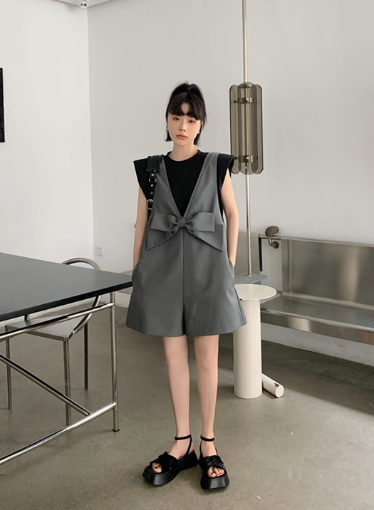 [Penny vogue] vest T-shirt + BOW STRAP Shorts Set 66060\lsl