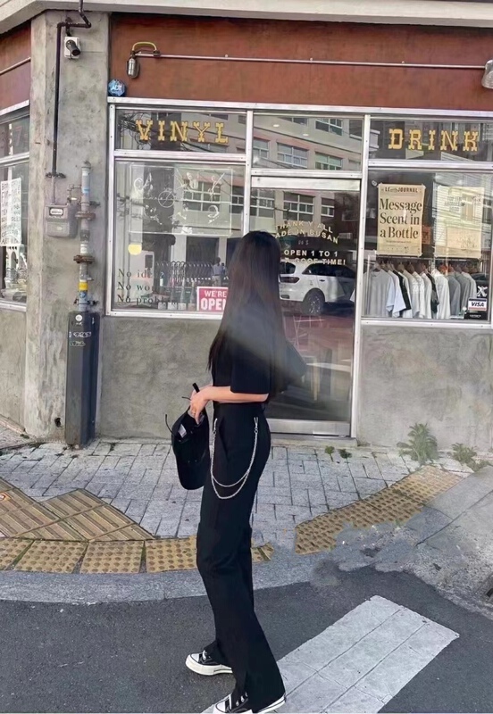 [Yan Zhen] temperament versatile double breasted suit + basic versatile comfortable solid color trousers suit 54377\pcz