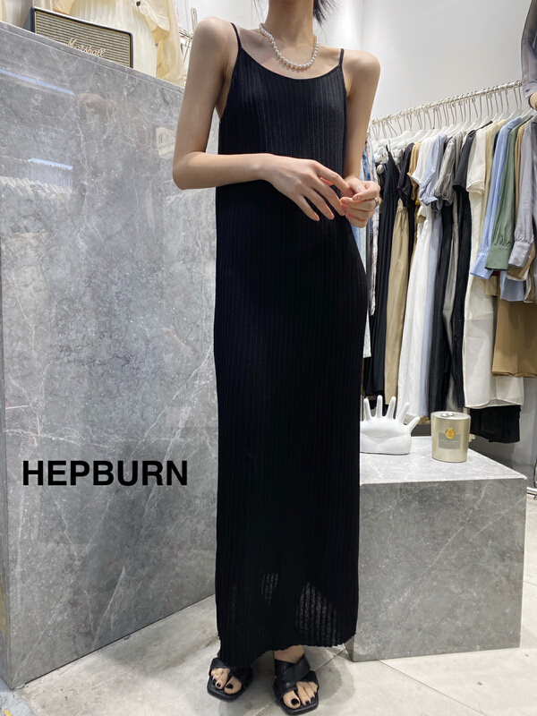 [Hepburn] versatile knitted ice silk dress h8852\l