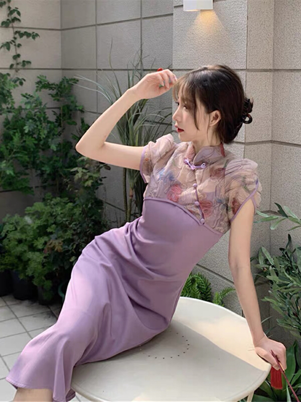 [Huaxi] retro cheongsam dress + short style with small shirt suit 9120\pcz