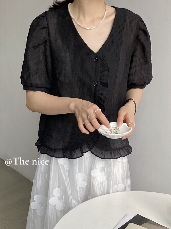 [the nice] French Ruffle design shirt a9250\hjy