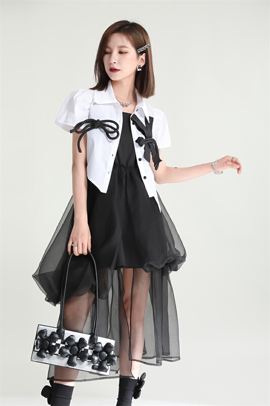 [z&c] irregular design disc button shirt 3195\lsw