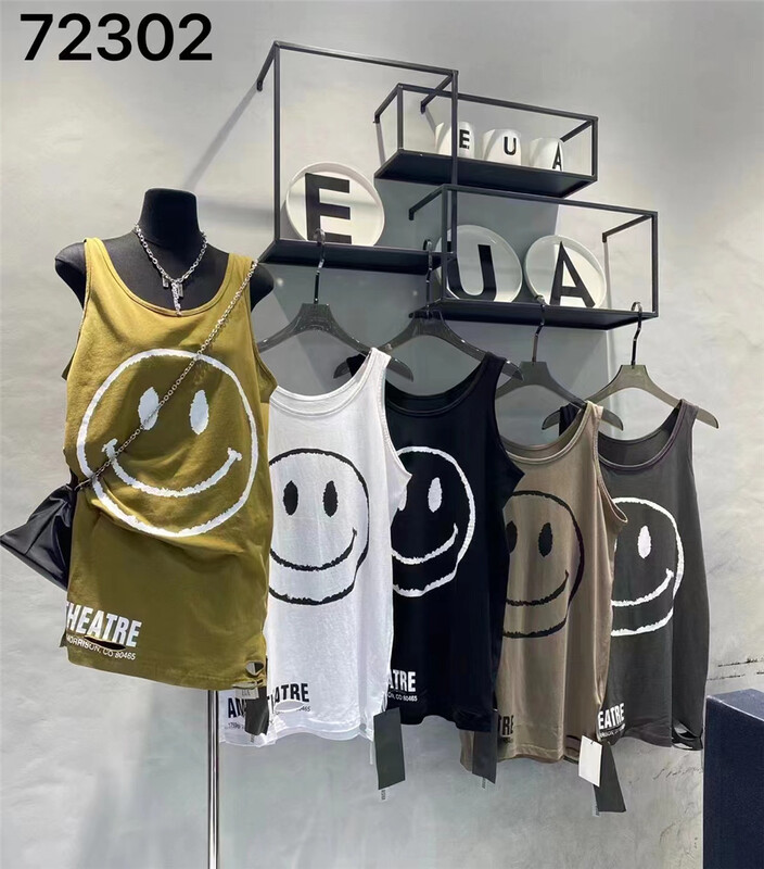 [European and American trend] round neck smiling face comfortable vest / suspender (only selling vest) 72302\l