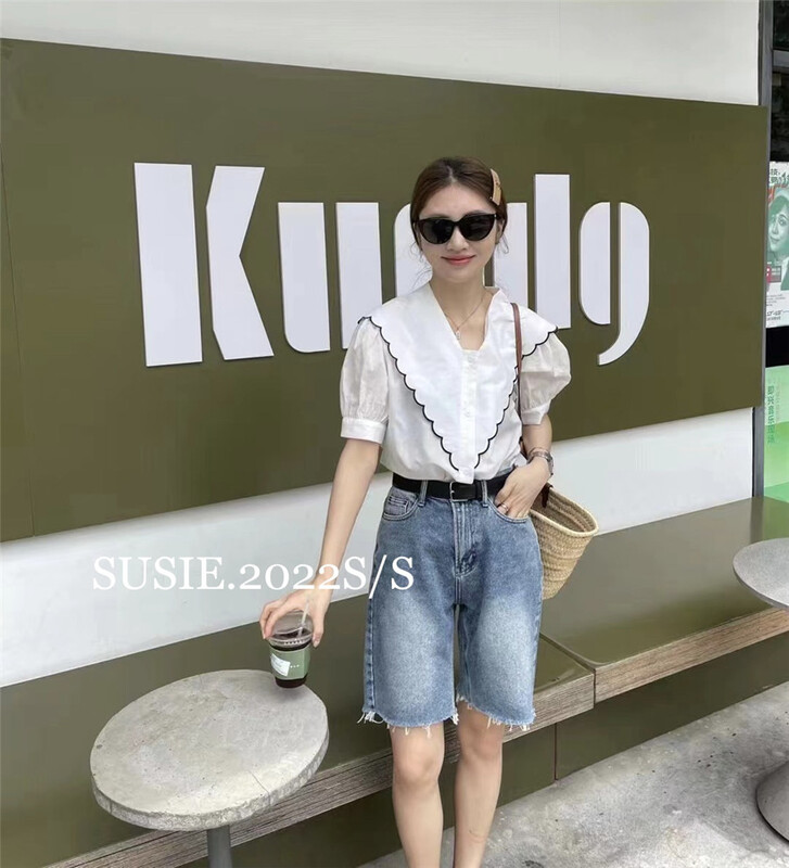[Susie] V-neck lace temperament shirt 8810\zjy