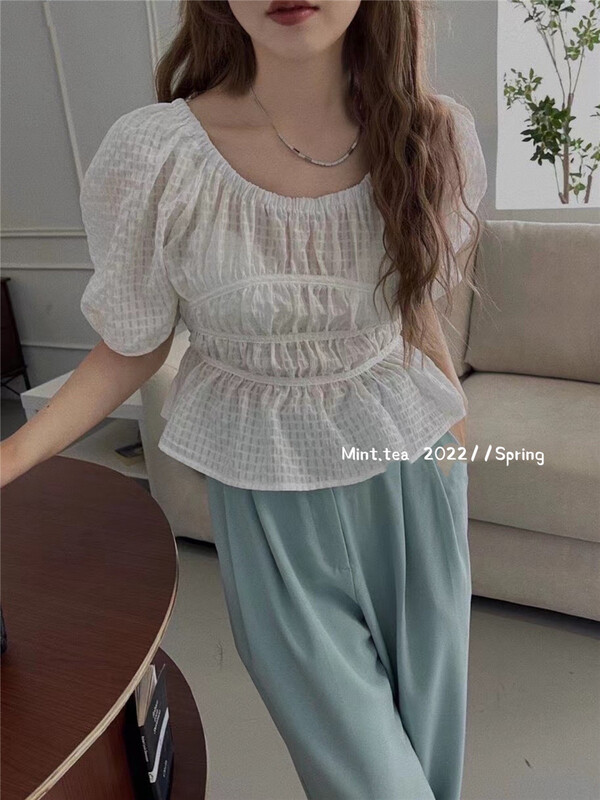 [mint tea] fresh and simple small shirt 22102\zjy