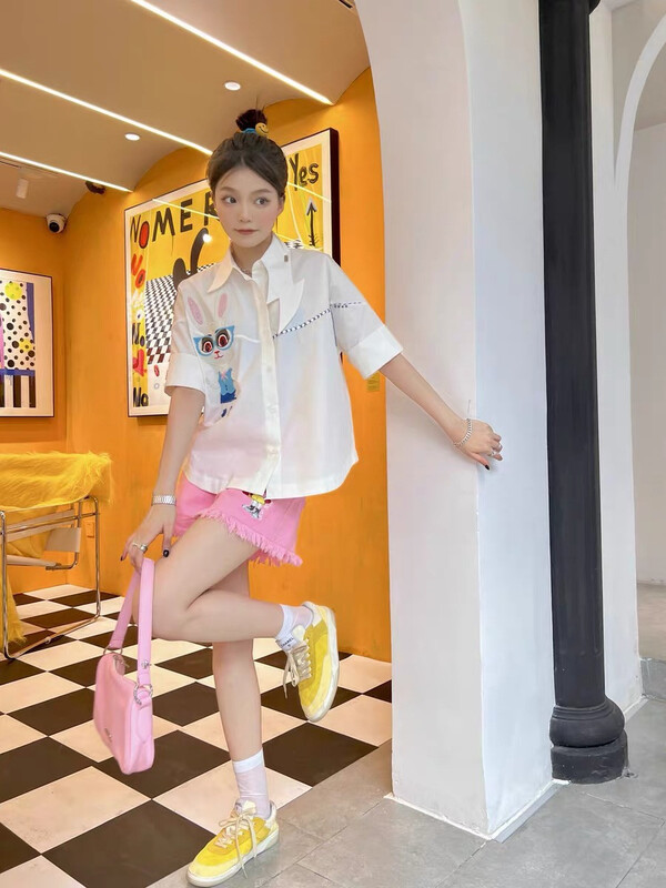 [m.zz] rabbit embroidered cute shirt 9181\lsw