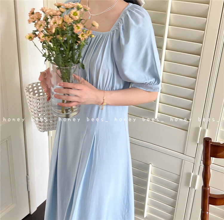 [honeybees] simple square neck thin dress ys1-8891\l