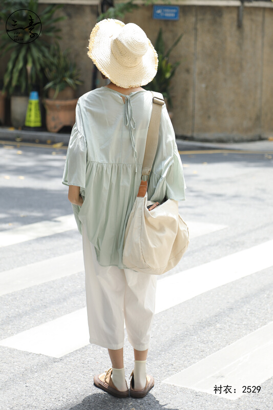 [original three element clothes] literary and artistic sunscreen shirt small shirt 2529