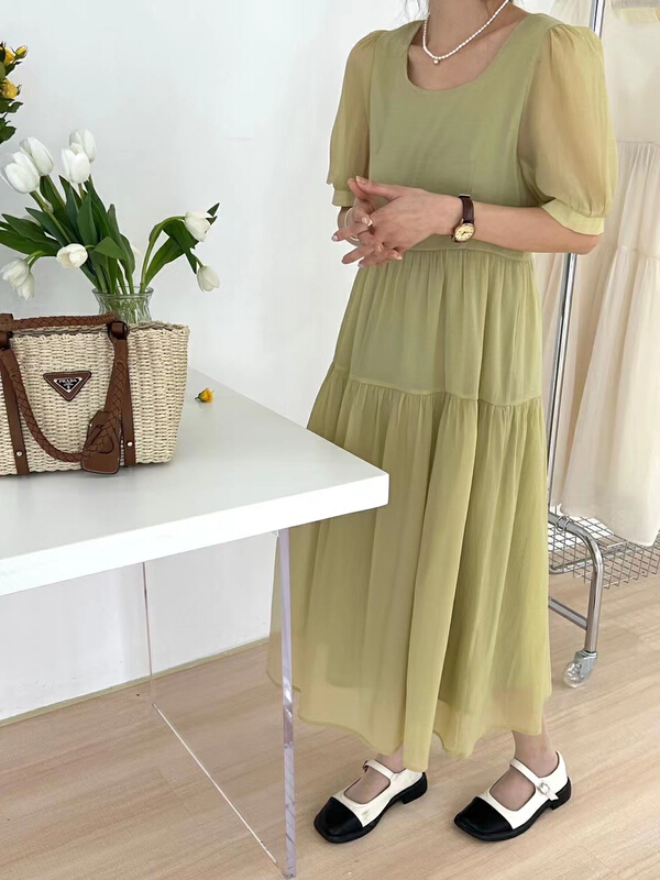 [Zoe Zoe] Korean back hollowed out design level dress c860\zjy