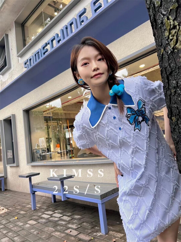 [big C studio] Pullover short sleeve bowknot dress 5156\pcz