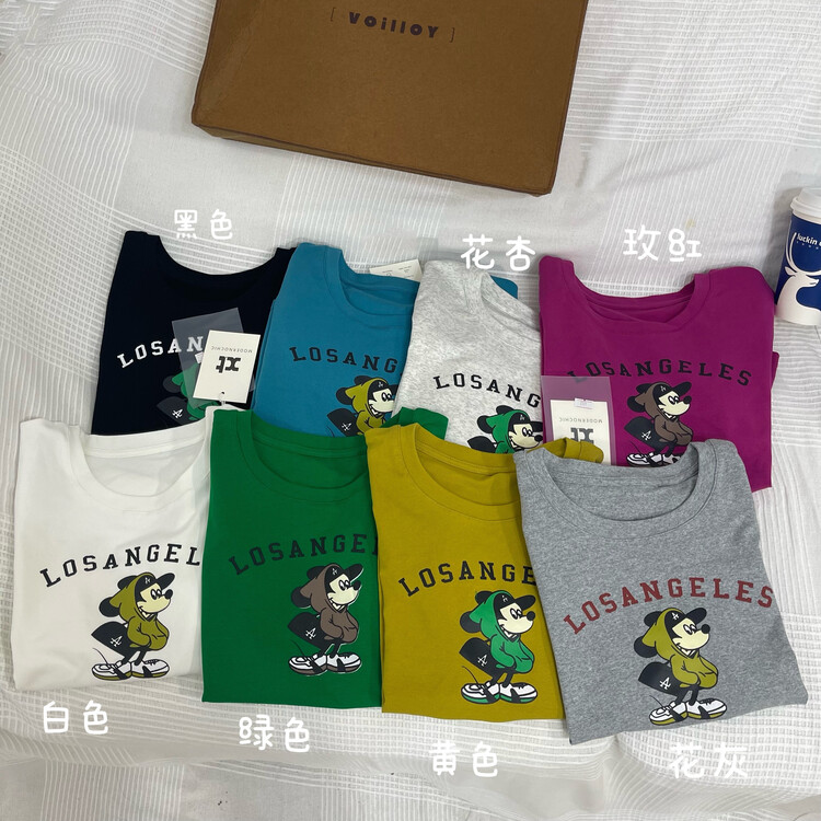 New year in early spring! [XT] simple and versatile letter cartoon printed short sleeve T-shirt ys1-603\ll