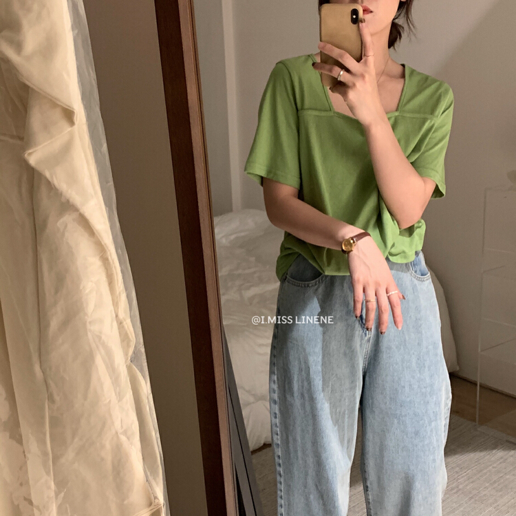 In early summer! [Imiss] simple and versatile slim short sleeve T-shirt cx3306\lsw