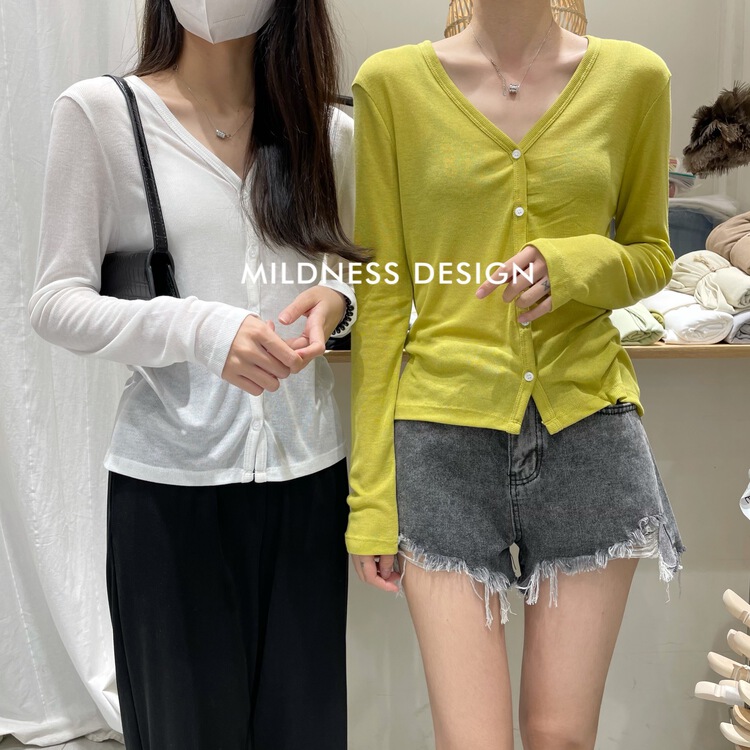 [mildness] simple and versatile solid color sunscreen shirt y2032\zjy