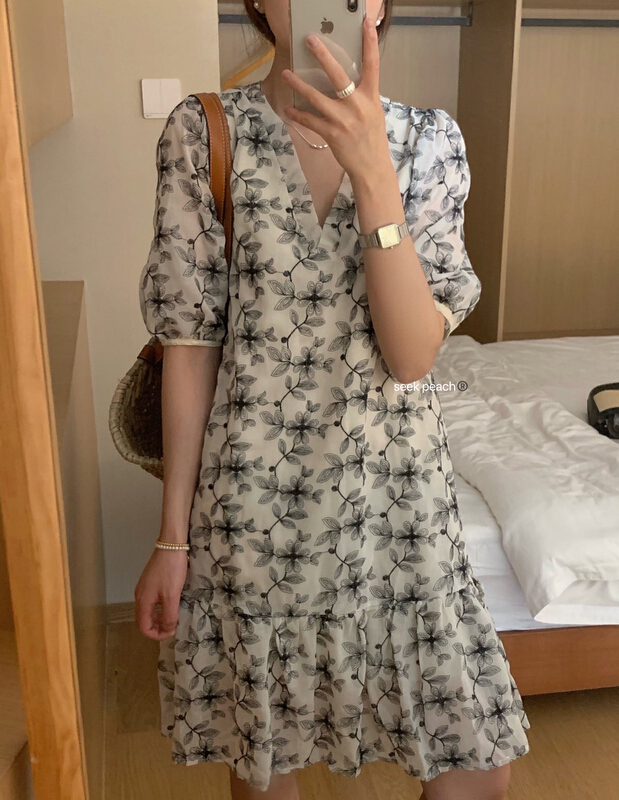 [seek peach] V-neck lady dress 5115\ll