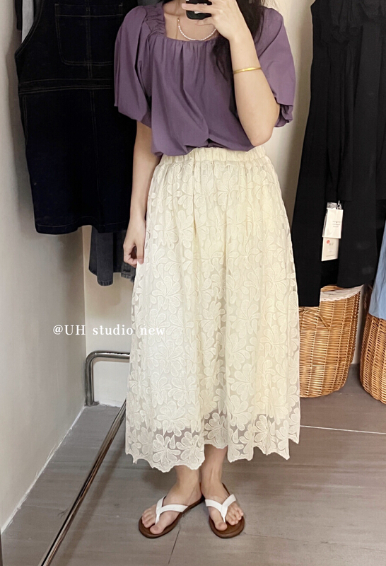 [uh] jacquard lady versatile skirt 7821\hjy