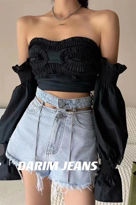 [o not 1] Spice Girls' versatile cut-out and perforated denim shorts w840\lsw