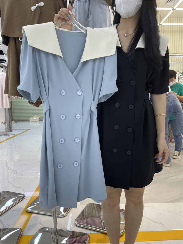 [HS customized in Korea] Han Shu double breasted suit dress 98005\hjy
