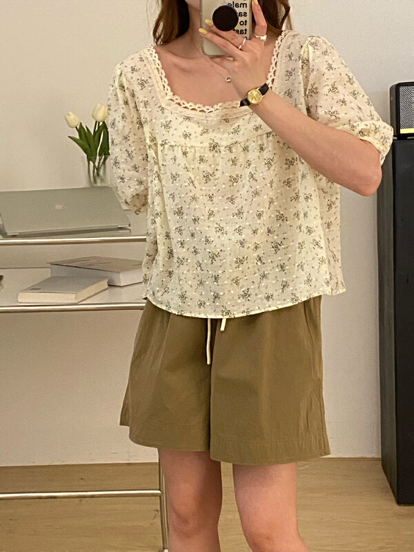 [tototellme] small fresh floral temperament shirt 20525\hbx