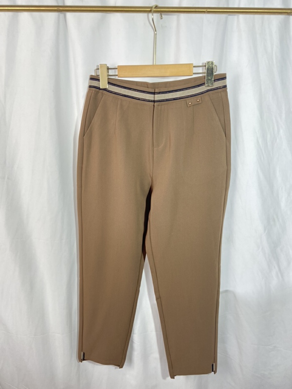 [Yi show shop] retro casual pants with stitching design 1603\cl
