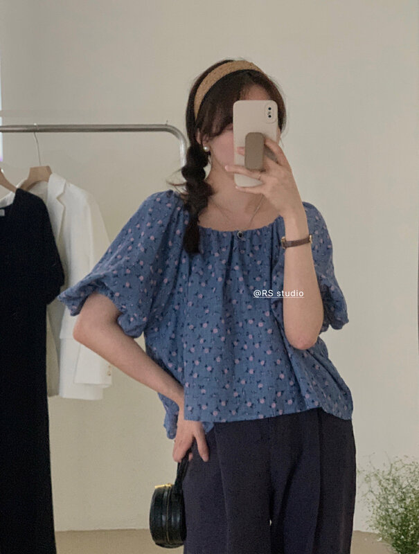 [RS] one shoulder floral style versatile shirt rs2120\xyy