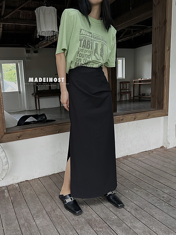 [OSHA madeinost] irregular design suit skirt (two fake pieces) 86358\ll
