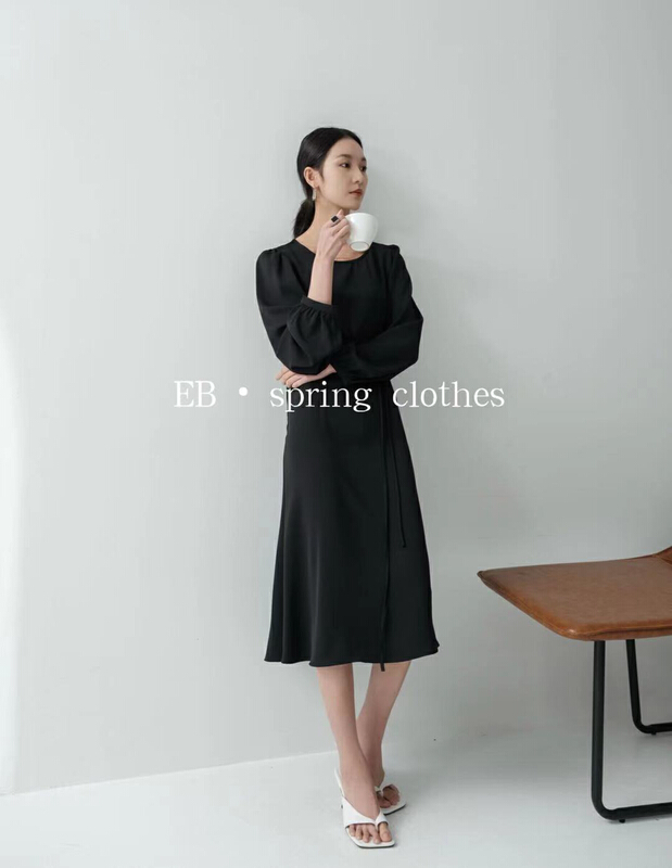 Original price 77.83! [Hepburn] advanced versatile Pleated Dress (with waist rope) 2172\l