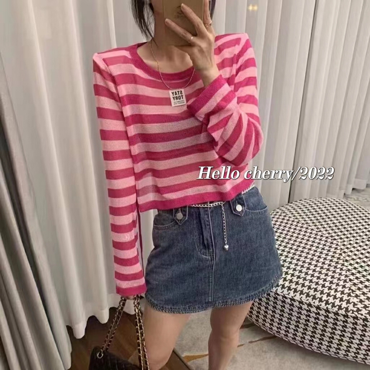 [Hello cherry] STRIPED FASHION loose knit 2235\wtt